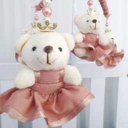 MOBILE PARA BERÇO MUSICAL GIRATÓRIO PRINCESA ROSÉ LISO - 2