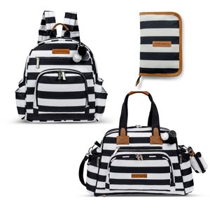 Kit Bolsa Everyday + Mochila Noah + Porta Carteira de Vacinação Brooklyn Preto Masterbag Baby Kit Ma