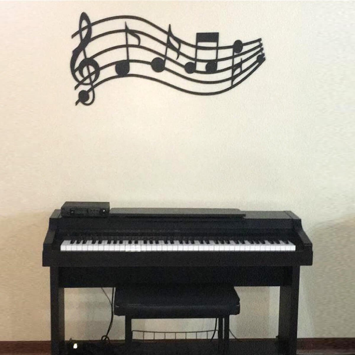 Escultura notas musicais Woodhead 75x35 cm Preto - 5