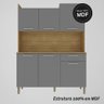 Armário de Cozinha Compacta Mdf 6 Portas 1 Gaveta Gênova Plus - Freijó/gris - 5
