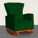 Ver imagem 3 de Kit Poltrona Balanço Melinda e Puff Jade Suede