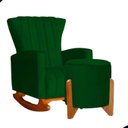 Ver imagem 1 de Kit Poltrona Balanço Melinda e Puff Jade Suede