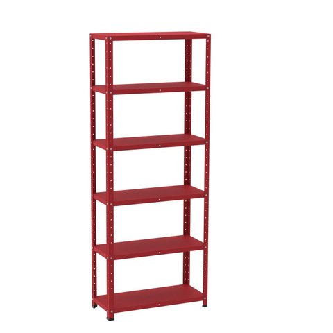 Estante com Estrutura Metalica Armazenagem Pre Mold 2000mm s/Ref Epl-6A-Vu Vermelho