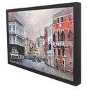 Ver imagem 3 de Quadro Decorativo Caixa Aquarela City  Tacolado Moldura Caixa 3cm Freijó com Vidro 30 X 40cm