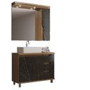 Ver imagem 2 de Gabinete de Banheiro 100cm com Cuba e Armário com Espelho Ref 1000