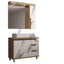 Ver imagem 3 de Gabinete de Banheiro 100cm com Cuba e Armário com Espelho Ref 1000