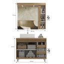 Ver imagem 3 de Gabinete de Banheiro 100cm com Cuba e Armário com Espelho Ref 1000 Preto/Arenito/Portoro