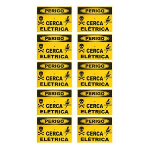 Kit 10 Placa em Alumínio Cerca Elétrica 12,5x17,5cm - Acton
