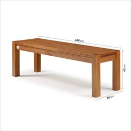 Banco 4 Lugares 188cm Madeira Maciça Primavera CabeCasa MadeiraMadeira - 2