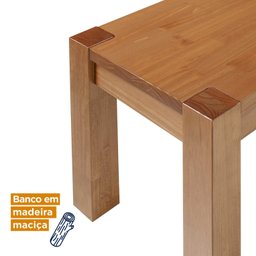 Banco 4 Lugares 188cm Madeira Maciça Primavera CabeCasa MadeiraMadeira - 4