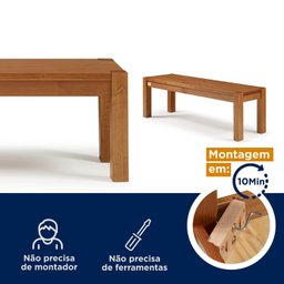 Banco 4 Lugares 188cm Madeira Maciça Primavera CabeCasa MadeiraMadeira - 3