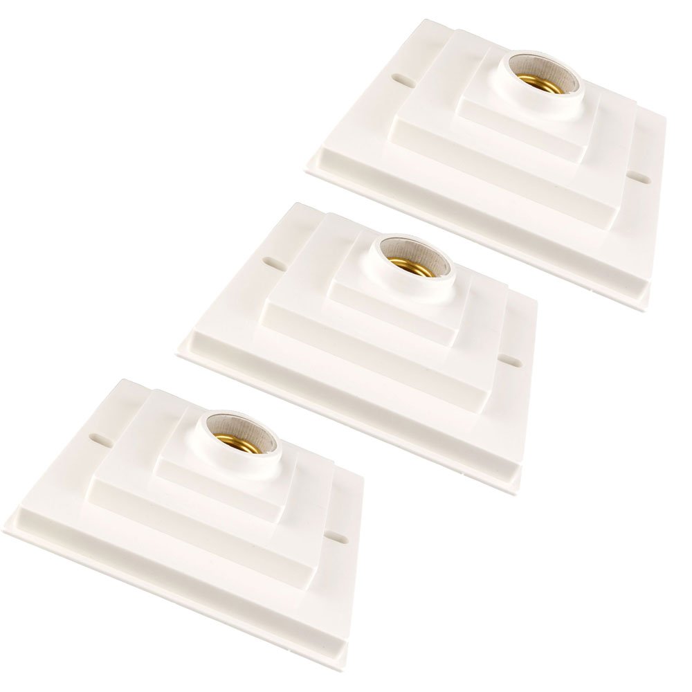 Plafonier Plafon Pvc Quadrado Branco Soquete Porcelana 3 Un