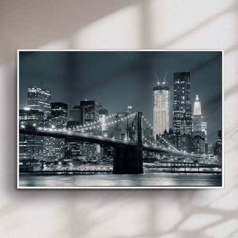 Quadro Decorativo Ponte Brooklyn Noturna