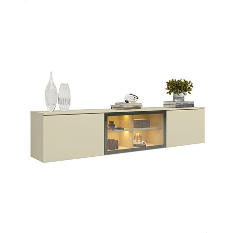 Rack Nicho Suspenso LED Reflecta 3 Portas Matiz Off White