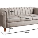 Ver imagem 3 de Sofá Chesterfield Realeza 3 Lugares Decoração Retrô Bege Claro
