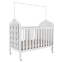 Ver imagem 2 de Berço Elô Minicama 3 em 1 com Capitonê 100% Mdf Branco Brilho/corino Branco - Móveis Peroba