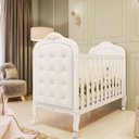Ver imagem 1 de Berço Elô Minicama 3 em 1 com Capitonê 100% Mdf Branco Brilho/corino Branco - Móveis Peroba