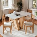 Ver imagem 2 de Conjunto Sala de Jantar Vivi Mesa com 4 Cadeiras Estofadas para Sala e Cozinha Off
