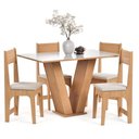 Ver imagem 4 de Conjunto Sala de Jantar Vivi Mesa com 4 Cadeiras Estofadas para Sala e Cozinha Off