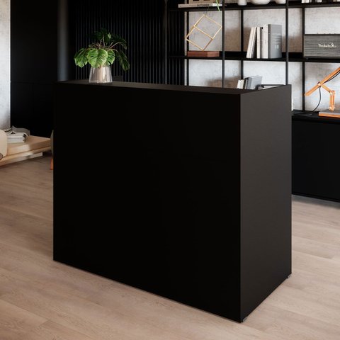 Balcão Atendimento Recepção Consultório 120 Cm X 110 Cm F5 Cor:preto