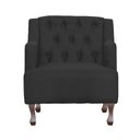 Ver imagem 3 de Poltrona Decorativa Pés Luis XV Gênises Encosto Capitonê Suede Preto Carolina Moveis