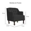 Ver imagem 6 de Poltrona Decorativa Pés Luis XV Gênises Encosto Capitonê Suede Preto Carolina Moveis