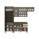 Ver imagem 4 de Cozinha Completa Modulada 4 Peças 100% MDF com Portas de Vidro Connect Marrom/Bege