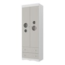 Ver imagem 2 de Guarda-roupa Infantil 62cm 2 Portas com Vidro e 2 Gavetas Sonho Multimóveis Mp4471 Branco/off White