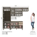 Ver imagem 3 de Cozinha Completa Modulada 4 Peças 100% MDF com Portas de Vidro Connect Marrom/Duna/Cristal