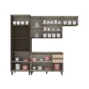Ver imagem 4 de Cozinha Completa Modulada 4 Peças 100% MDF com Portas de Vidro Connect Marrom/Duna/Cristal