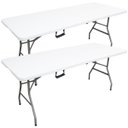 Ver imagem 1 de 2 Mesas de Camping Dobrável Praia 180x74 para 6 Pessoas em Aço e Vira Maleta Importway Iwmcd-18376
