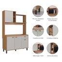 Ver imagem 2 de Cozinha Compacta Fernanda 1,23m com Espaço para Microondas 4 Portas 1 Gaveta 2 Nichos