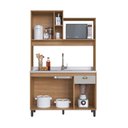 Ver imagem 5 de Cozinha Compacta Fernanda 1,23m com Espaço para Microondas 4 Portas 1 Gaveta 2 Nichos