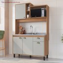 Ver imagem 1 de Cozinha Compacta Fernanda 1,23m com Espaço para Microondas 4 Portas 1 Gaveta 2 Nichos