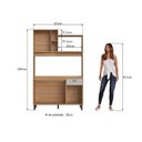 Ver imagem 4 de Cozinha Compacta Fernanda 1,23m com Espaço para Microondas 4 Portas 1 Gaveta 2 Nichos