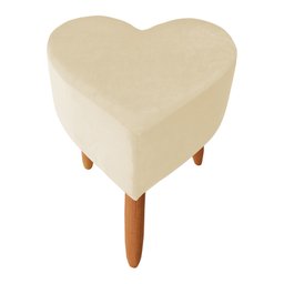 Puff Decorativo Coração para Sala de Estar Recepção Quarto Salão Porcelana Dimazza Móveis - 1