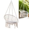 Rede Cadeira de Balanço de Algodão Suspensa Quintal Varanda Descanso Teto Decoração Trançada Casa Ja - 1