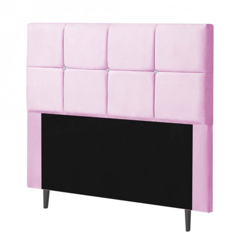 Cabeceira Estofada Poliana 100CM Solteiro Strass Courino Rosa - D A DECOR