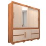 Guarda-roupa Caemmun Optimus Lux 3 Portas de Correr 4 Gavetas com Espelho - 4