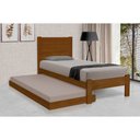 Ver imagem 1 de Cama Solteiro com Auxiliar Madeira Lara - Castanho