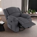 Ver imagem 6 de Poltrona do Papai Reclinável Melim Glider Giratória Massagem Veludo Fh1 - D'rossi Cor Cinza