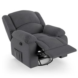 Poltrona do Papai Reclinável Melim Glider Giratória Massagem Veludo Fh1 - D'rossi Cor Cinza - 2