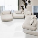 Ver imagem 2 de Sofá de Canto com Chaise para Sala Living 330x325cm Shape T03 Veludo Bege - Lyam Decor