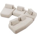 Ver imagem 6 de Sofá de Canto com Chaise para Sala Living 330x325cm Shape T03 Veludo Bege - Lyam Decor