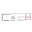 Ver imagem 3 de Armário Aéreo Ametista 3 Portas e 3 Garrafas 120 Cm Freijó Gris - Kits Paraná