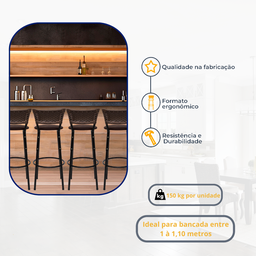 Kit 6 Banquetas para Cozinha Banco Alto Junco Argila Balcão Ilha Bancada Bares Piscina Área Gourmet - 3