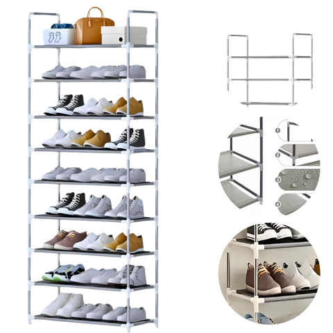Sapateira Vertical Organizador com 9 Prateleiras Multiuso para 18 Pares de Sapatos e Objetos