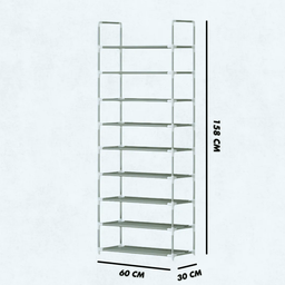 Sapateira Vertical Organizador com 9 Prateleiras Multiuso para 18 Pares de Sapatos e Objetos - 3