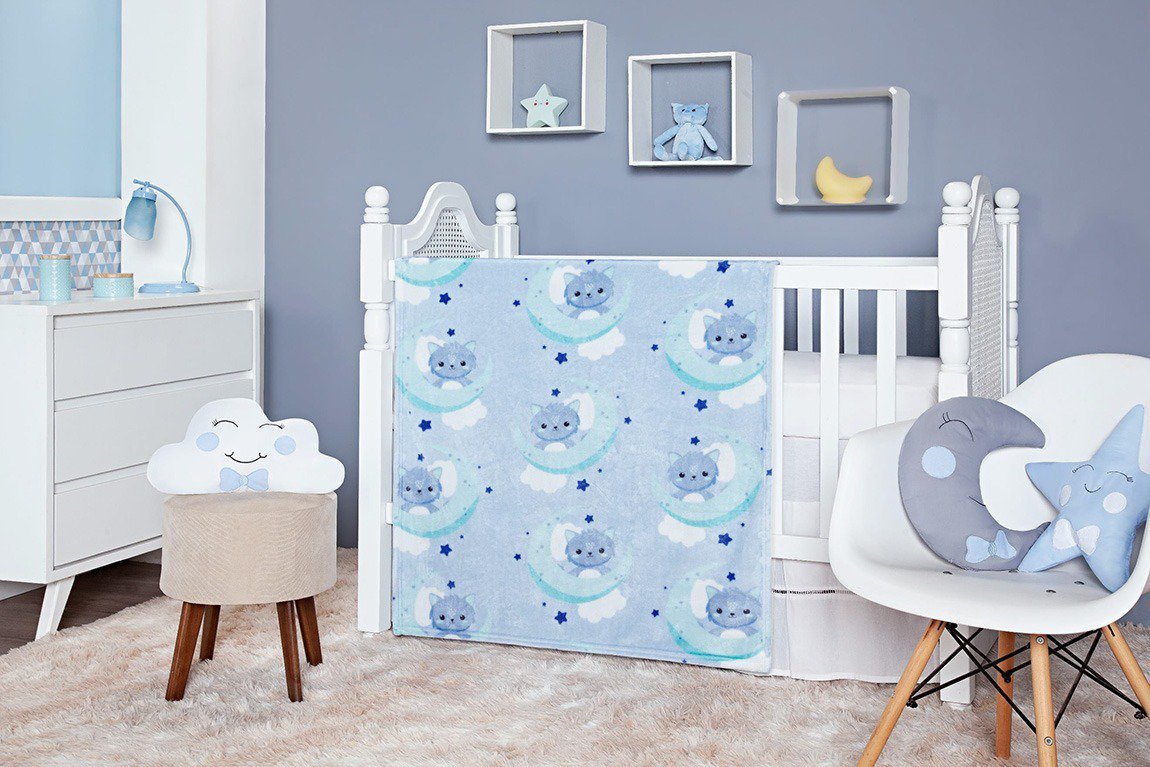 Cobertor Infantil 90x1,10 Baby Flannel Blue