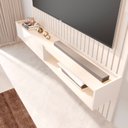 Ver imagem 5 de Painel para TV até 75 Polegadas Ripado com LED Nicho e Prateleira 100% MDF 219CMX187CM Vitoria Regia Yescasa Bege
